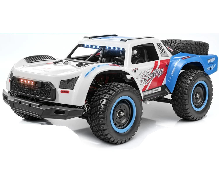 Sky Blue 1:14 short-course RC truck, 2840 brushless exterior; selected battery and shock package listed separately