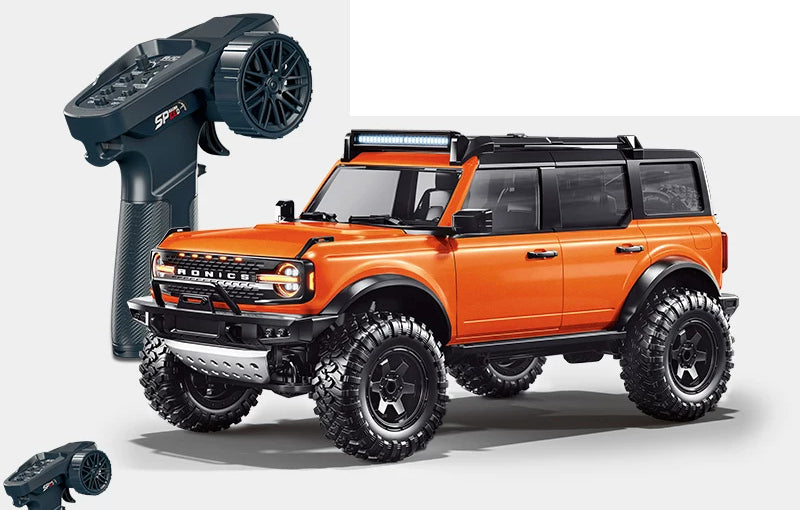 Amber orange R22 RC crawler and controller