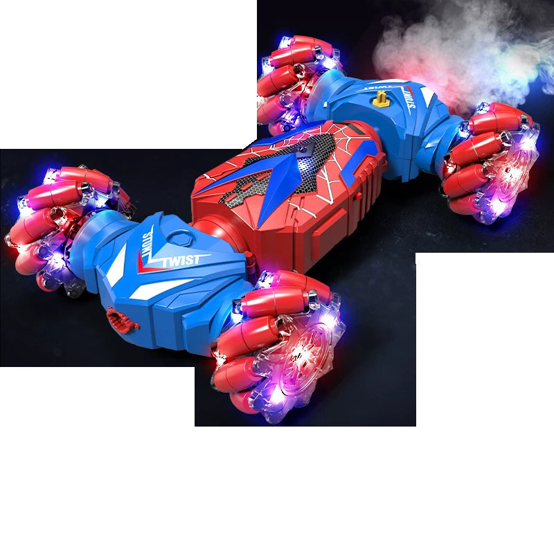 Red Web Pattern RGB-wheel twist car for the Remote + Watch package