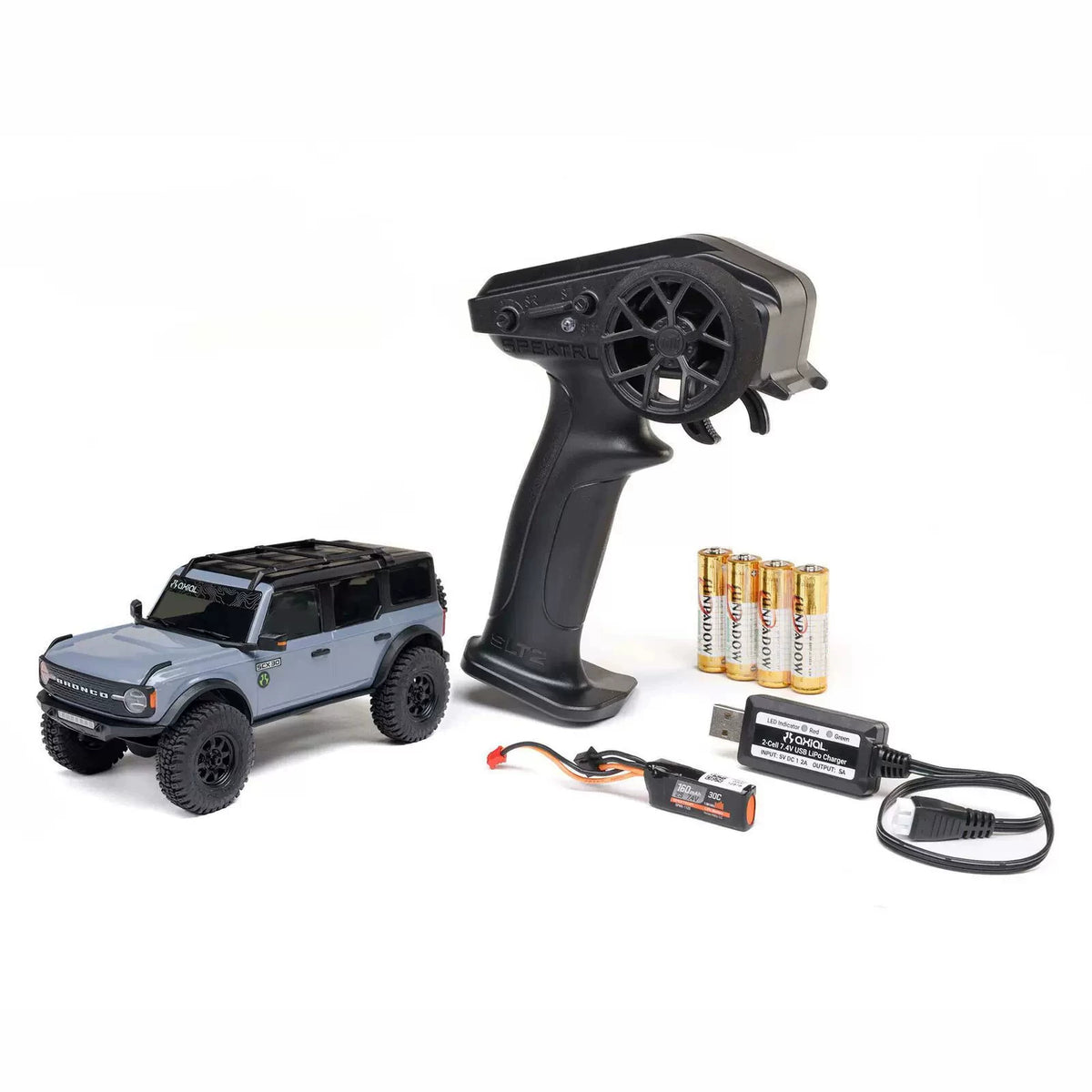 Ford Bronco - Gray Axial SCX30 crawler and source-shown equipment