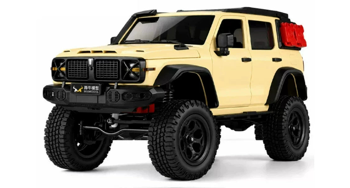 Plain desert-yellow MN300S portal-axle vehicle body; battery and hardware contents follow the selected package