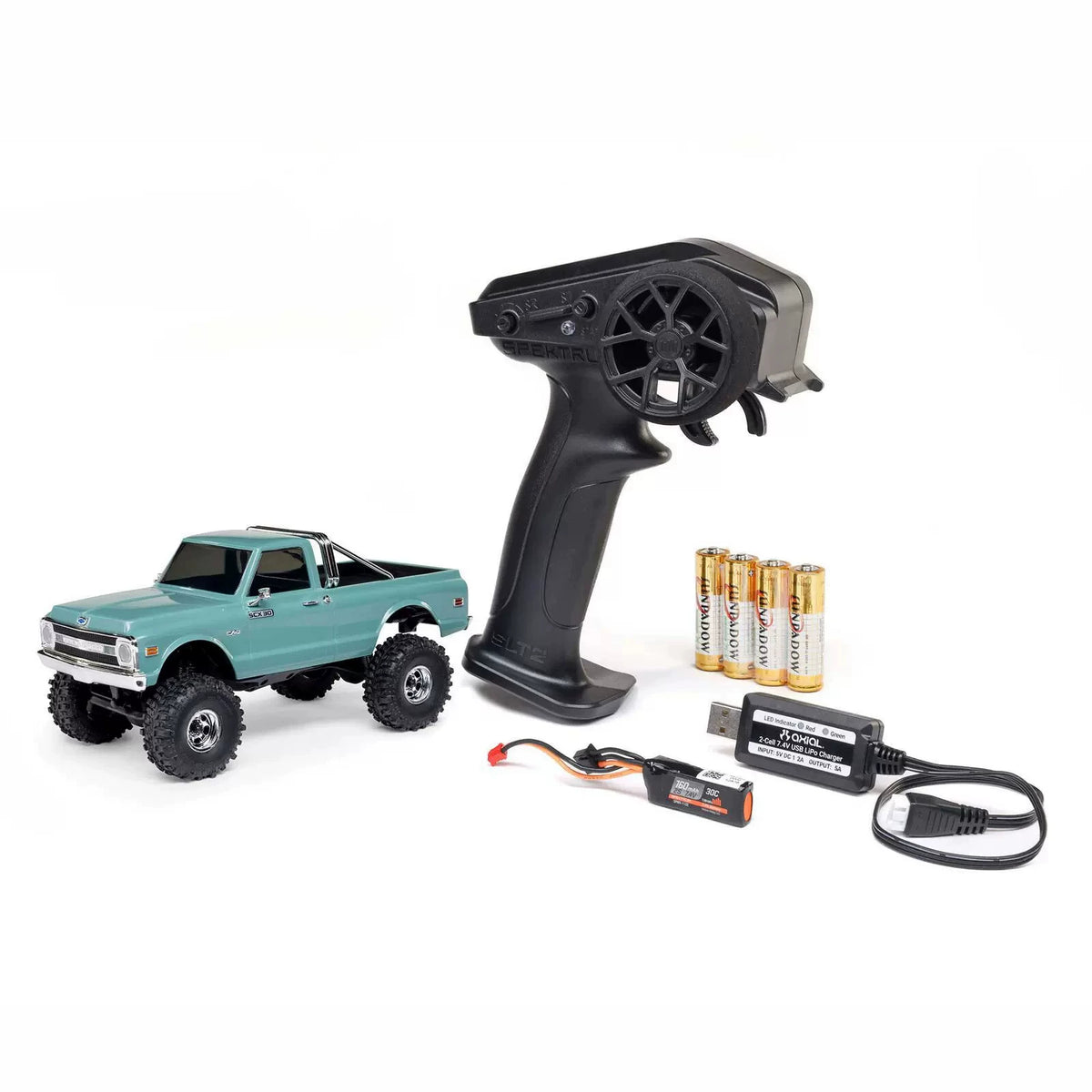 Chevrolet K10 - Green Axial SCX30 crawler and source-shown equipment