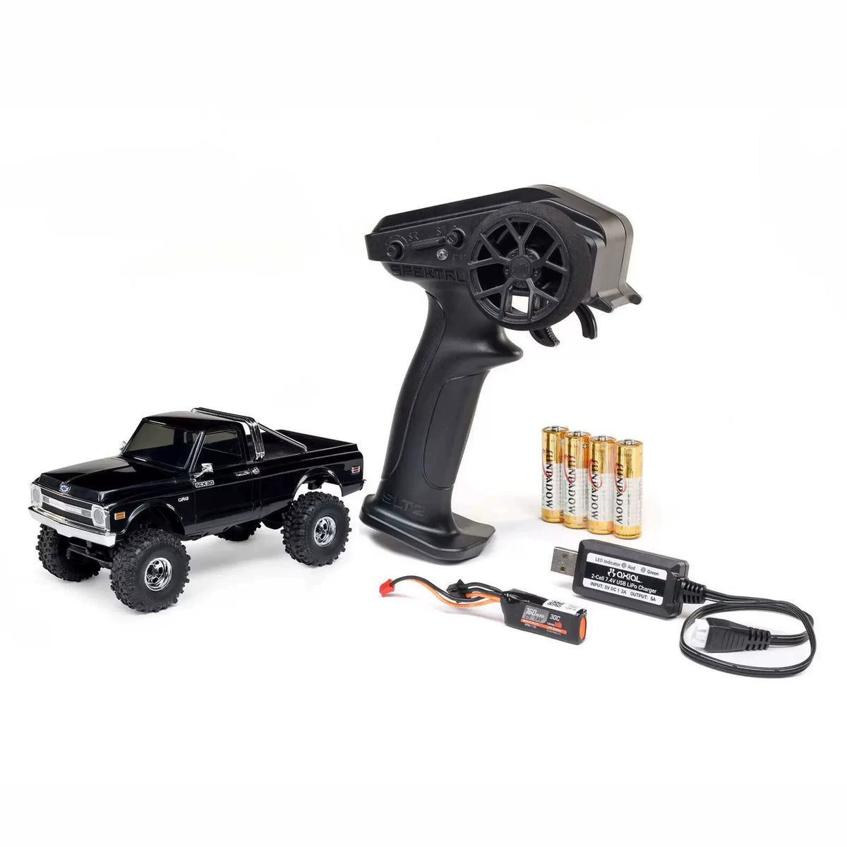 Chevrolet K10 - Black Axial SCX30 crawler and source-shown equipment