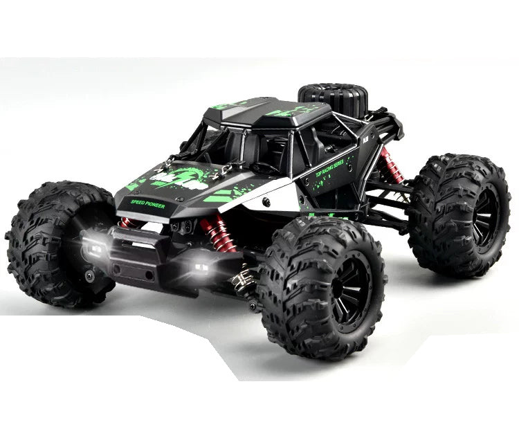 Black-Green white-panel RC cage buggy, 2847 brushless body appearance; selected shock and battery package listed separately